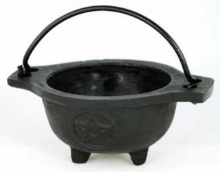 Pentagram Cast Iron Cauldron 3 1/2 " Wiccan Pagan Witchcraft Supply Wicca Ritual
