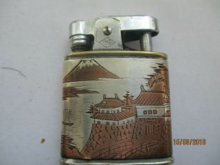 Vintage Pocket Lighter With Engraving Silver 950