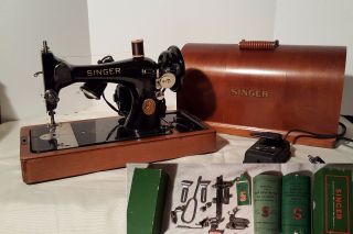 Collectors Portable Singer Electric Sewing Machine 1949 Serial Ef 177934