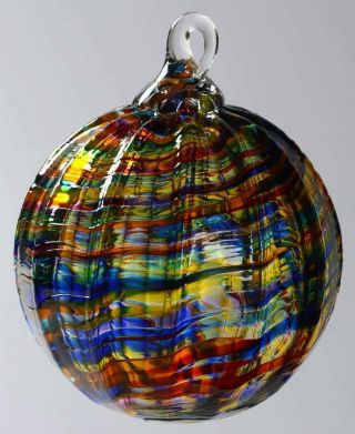 Glass Eye Studio Classic Ball Ornament Rainbow Kaleidoscope 9467508