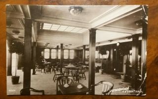 Cunard Line Rms Lusitania Verandah Cafe Postcard 1912 By Davidson Rare