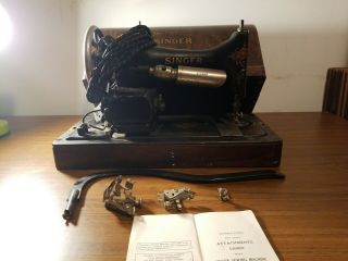 Vintage Singer 99 - 13 Electric Sewing Machine With Bentwood Case.