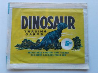 1961 Nu - Cards Dinosaur 5 Cent Wax Pack Wrapper