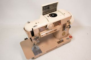 1950s SINGER 401A HEAVY DUTY INDUSTRIAL SEWING MACHINE DENIM LEATHER RUNS STRONG 5