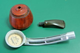 Duncan Delta.  Curved Mouth Piece Smoking Pipe Pot Shape Made In England 5