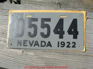 1922 22 Nevada Dealer Dlr License Plate Rare Tag - - - - Repaint Repaint