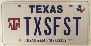 Tx A&m Vanity Texas Texans First License Plate Don 