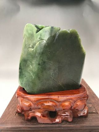 100 natural HETIAN Jasper jade Hand carving Landscape elderly states W105 5