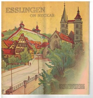 2 1945 Brochures Eslingen Germany Home To Allied Military Government After Wwii