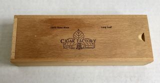 Orleans Cigar Factory Wood Box 100 Hand Made Long Leaf Slide Top