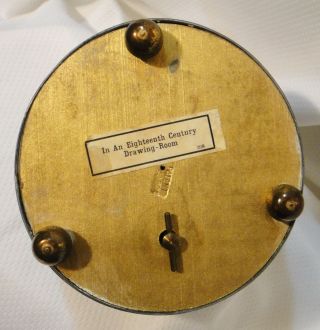 Vintage antique Victorian Metal Powder Make up vanity Music Box Removable Lid 5