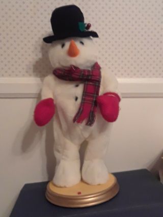 Rare Gemmy Christmas Hip Swinging Dancing Snowman Sings " Let It Snow "