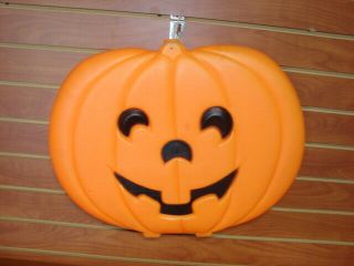 Halloween Pumpkin Flat Blow Mold Jack - O - Lantern Window Decor 20 " Thanksgiving