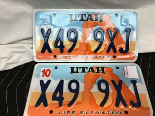 Utah Life Elevated License Plates Stamped