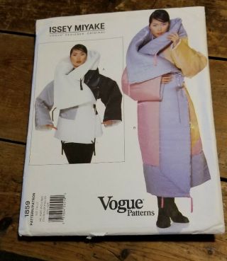 Issey Miyake Vogue Sewing Pattern Coat 1859 One Size Sleeping Bag Box Coat