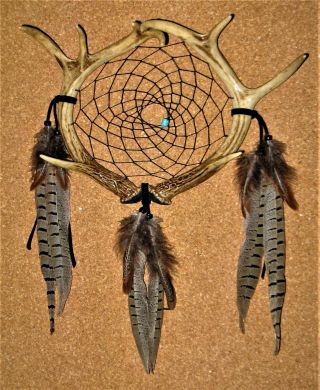 Real Antler Dream Catcher Native American Style Southwestern Art Cowboy Decor