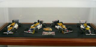 Unbranded 1:43 Hand - Built Set Of 4 Nigel Mansell F1 Cars W/ Display - Rp - Mm