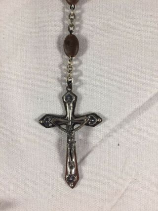 Vintage Antique Catholic Rosary And Leather Case 2
