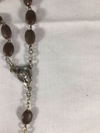 Vintage Antique Catholic Rosary And Leather Case 3