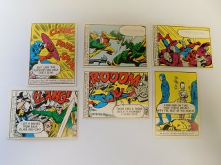 6x Diff Vintage Marvel Comics Heroes Trading Cards Donruss 1966 Mcg Ex,
