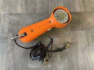 Automatic Electric Gte Lineman Butt Set W/rotary Dial And Line Wire - Orange