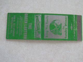 I584 Vintage Matchbook Cover The Green Lantern Sterling Il Illinois
