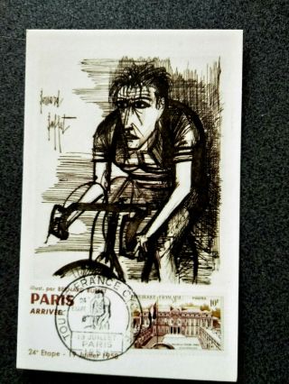 Tour De France Postcard Cycling Racing Paris France