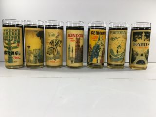 Twa Airlines Vintage Collectibles Tom Collins Glasses 70’s Set Of 7