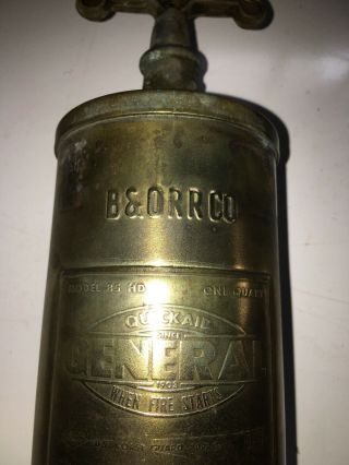 Vintage General Quick - Aid Fire Extinguisher - B&o Rr Co Railroad With Bracket