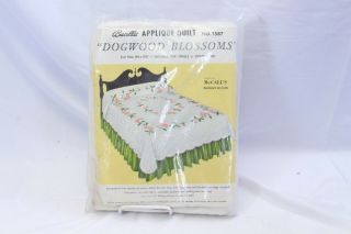 Bucilla Applique Quilt Dogwood Blossoms 1597 84x100 " Single Or Double Bed