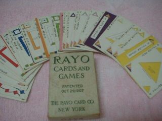 Very Rare Vintage Rayo Playing Cards 1907 Complete Instructions To Play