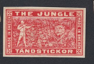Ae Old Matchbox Label Sweden Pppp32 The Jungle Tiger
