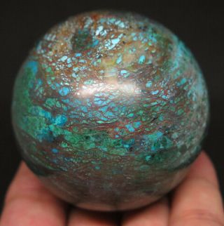 57mm 10oz Natural Blue Chrysocolla Crystal Sphere Ball