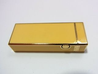 DUNHILL Rollagas Lighter Yellow Lacquer Gold Gas leaks W/4p O - rings Auth Swiss 5