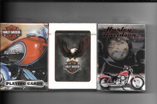 Three Decks Of Harley Davidson Playing Card