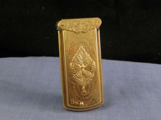Avery & Son Antique Butterfly Needle Case Brass Victorian Sewing Pin Box Case