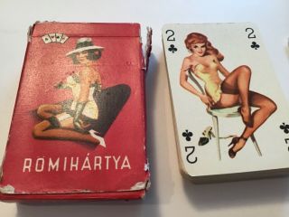 Vintage Complete Deck Of Pin Up Playing Cards Foreign Romihartya