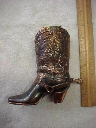 Vintage Evans Cowboy Boot & Spur Heavy Cigarette Lighter Table Top Cast Metal