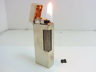 Dunhill Rollagas Lighter Silver Plated Gas Leaks W/4p O - Rings Auth Swiss (b