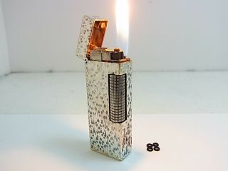 Dunhill Rollagas Lighter Silver Plated Gas Leaks W/4p O - Rings Auth Swiss (a