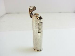 Dunhill Rollagas Dress Slim Lighter Silver Plated Gas Leaks For Repair