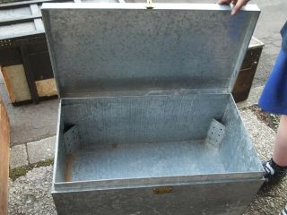 LARGE GALVANISED STEEL TRUNK,  CHEST BOX,  TOYS,  SHOP PROP DISPLAY,  TABLE,  STORAGE 2