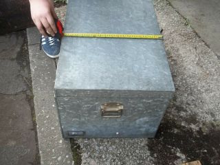 LARGE GALVANISED STEEL TRUNK,  CHEST BOX,  TOYS,  SHOP PROP DISPLAY,  TABLE,  STORAGE 3