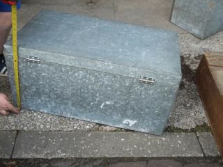 LARGE GALVANISED STEEL TRUNK,  CHEST BOX,  TOYS,  SHOP PROP DISPLAY,  TABLE,  STORAGE 4