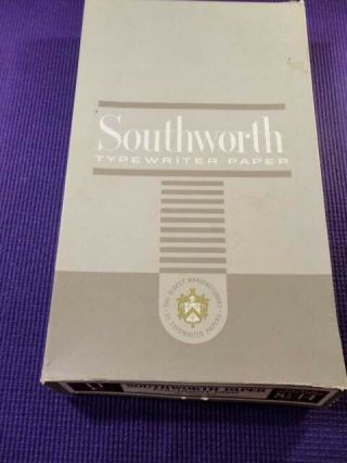 Vintage Southworth Typewriter Paper 8 1/2 X 14 100 Cotton Fiber