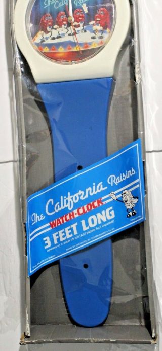 California Raisins Giant Blue Wristwatch Wall Clock - Vintage in orginal package 3