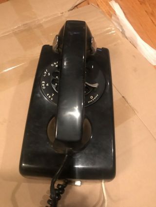 Vintage Western Electric Bell System A/b 554 Rotary Wall Phone Black 1950’s???