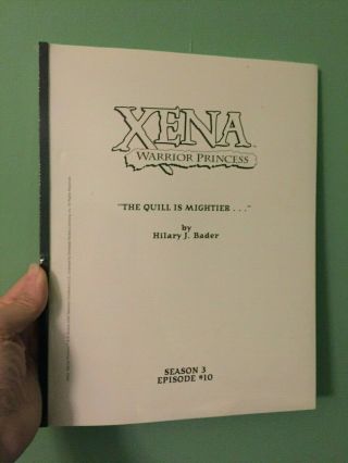 Xena: Warrior Princess Tv Script Season 3 Episode 10