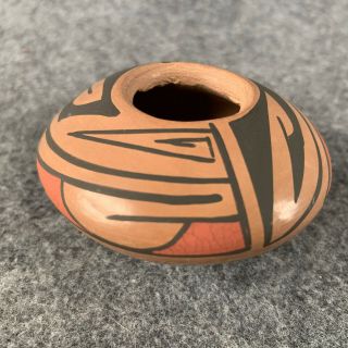 Vintage Native American Pueblo Hand Painted Pot Signed R.  S. 2