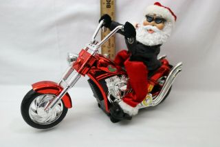 Dan Dee Santa Clause Motorcycle - Lights & Sounds - Plays Born To Be Wild Animated